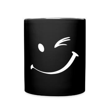 Clin d’œil, sourire clignant de l’œil - Mug uni - noir - Devant