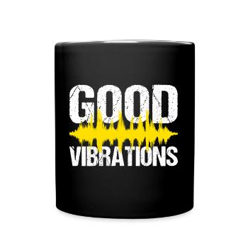 Good Vibrations Music Party - Tasse einfarbig - Schwarz - Vorne