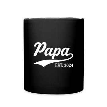 Papa Est. 2024 - Tasse einfarbig - Schwarz - Vorne