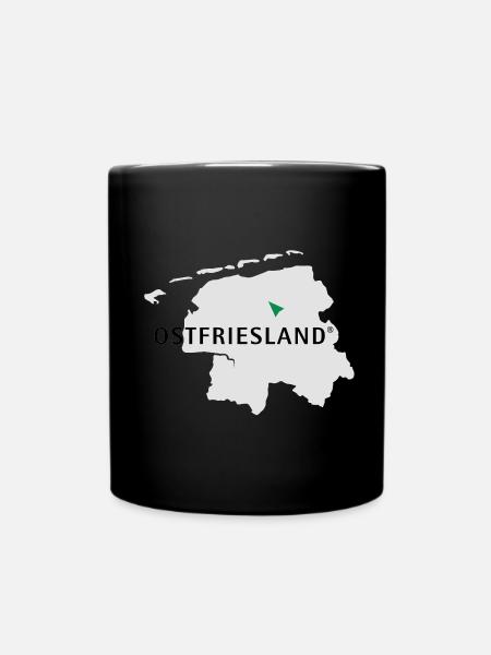 Ostfriesland Logo Karte - Tasse einfarbig - Schwarz