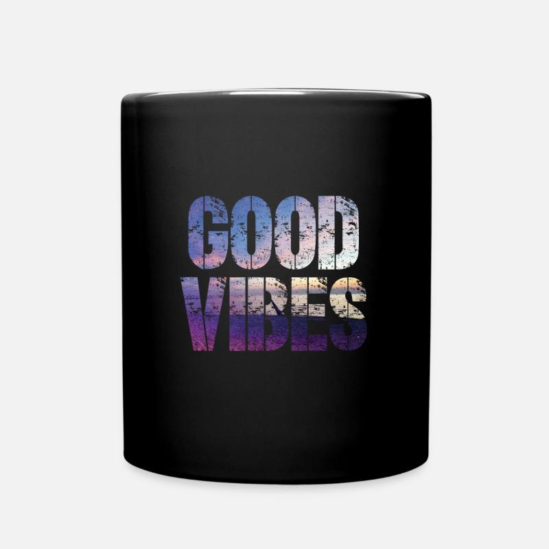 Gute Vibes beach - Tasse einfarbig - Schwarz