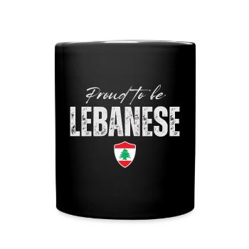Lebanese proud, I love Lebanon - Full Colour Mug - black - Front