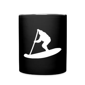 Silhouette minimaliste du Stand Up Paddle - Mug uni - noir - Devant