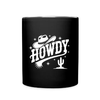 Howdy Country Dance Danse en ligne. Stetson et bottes - Mug uni - noir - Devant