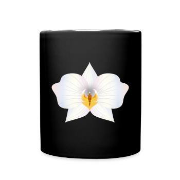 Fleur d’orchidée délicate aux couleurs pastel - Mug uni - noir - Devant