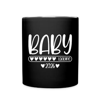 Baby 2026 loading - Tasse einfarbig - Schwarz - Vorne