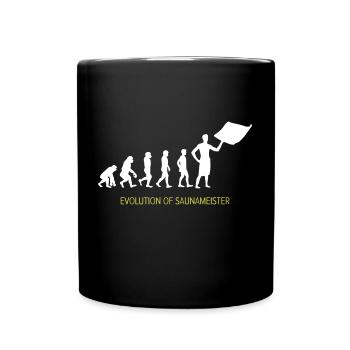 evolution of saunameister - Tasse einfarbig - Schwarz - Vorne