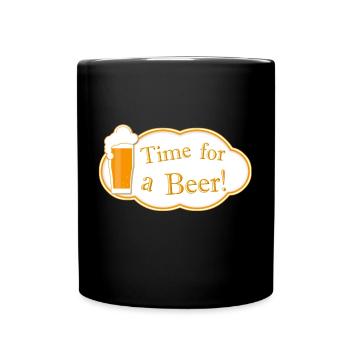 Time for a Beer - Tasse einfarbig - Schwarz - Vorne