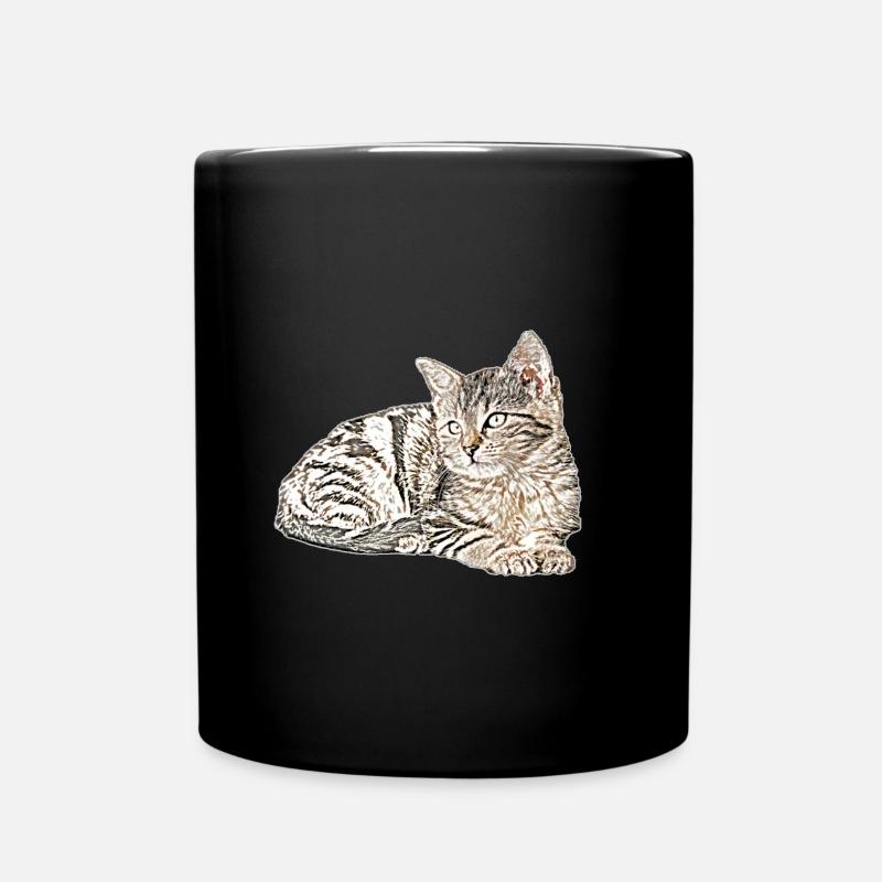 Süsse katze - Tasse einfarbig - Schwarz