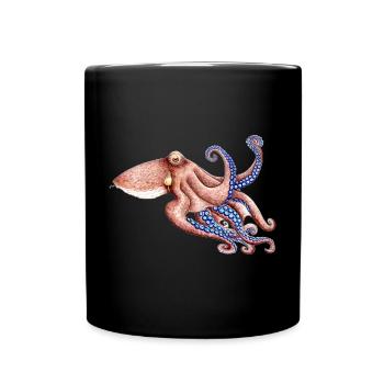Blue octopus - Blue octopus - Poulpe bleu - Full Colour Mug - black - Front