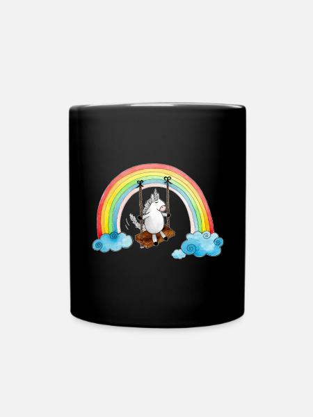 Swinging Unicorn - Full Colour Mug - black