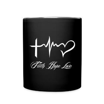 Faith Hope Love Faith Hope Love for everyone! - Full Colour Mug - black - Front
