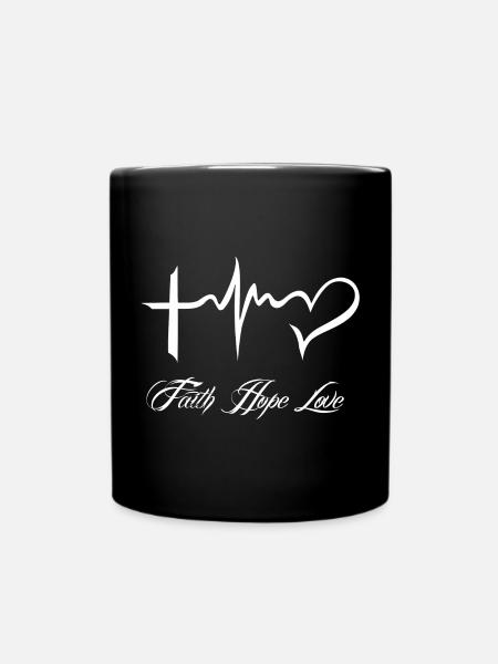 Faith Hope Love Faith Hope Love pour tout le monde! - Mug uni - noir