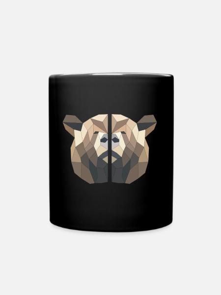 brown bear - Full Colour Mug - black