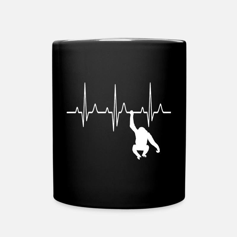 Heartbeat / EKG / Monkey - Geschenkidee - Tasse einfarbig - Schwarz