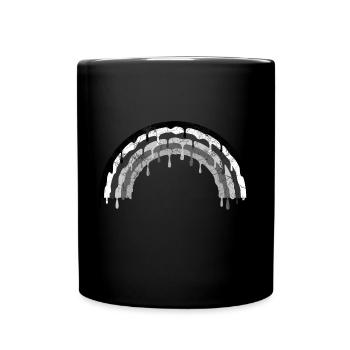 melting rainbow black and white vintage - Full Colour Mug - black - Front
