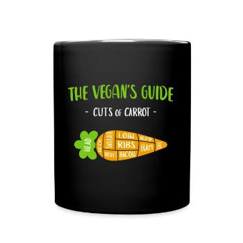 Vegan's Guide Möhrenstücke (bunt) - Tasse einfarbig - Schwarz - Vorne