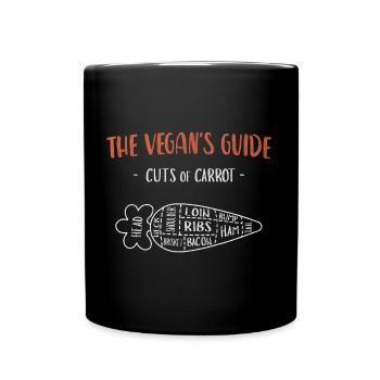 Vegan's Guide - Möhrenstücke - Tasse einfarbig - Schwarz - Vorne