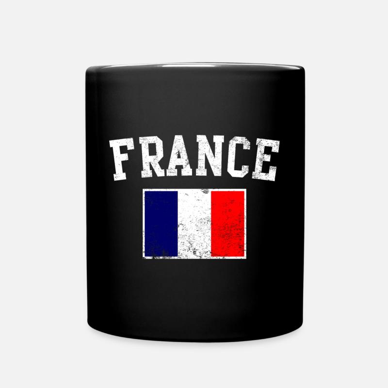 Emblème du drapeau de France tricolore - Mug uni - noir