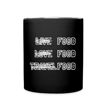 Live Love Travel - FOOD! - Full Colour Mug - black - Front