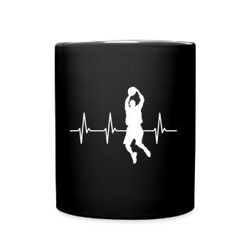 Battement de coeur Ballon cardiaque Heartbeat blanc - Mug uni - noir - Devant