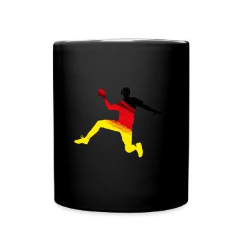 Cooles Deutschland Handballer Design Germany Go WM - Tasse einfarbig - Schwarz - Vorne