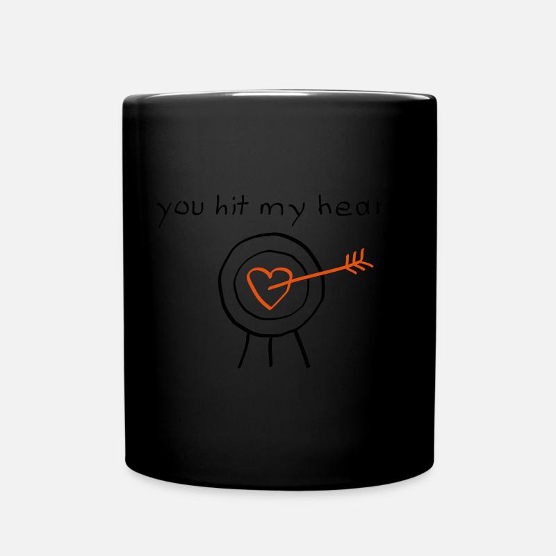 you hit my hearth - Full Colour Mug - black