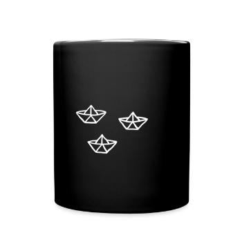 Papierschiffe - Tasse einfarbig - Schwarz - Vorne