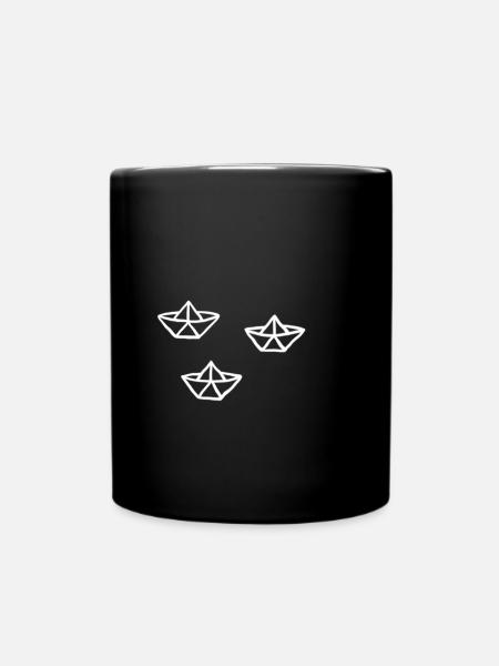 Papierschiffe - Tasse einfarbig - Schwarz