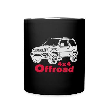 Jimny 4x4 Offroad Off Road Off-Road Allrad T-Shirt - Tasse einfarbig - Schwarz - Vorne