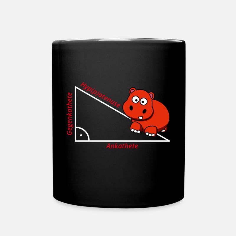 Hyppotenuse Pythagoras Mathe Hippo Lehrer Geschenk - Tasse einfarbig - Schwarz