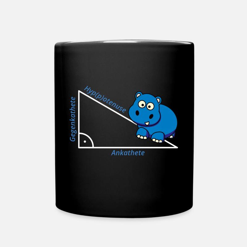 Hippotenuse Pythagoras math Hippo teacher gift - Full Colour Mug - black