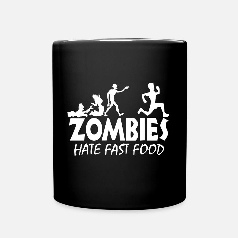 Zombies hate Fast Food - Mug uni - noir