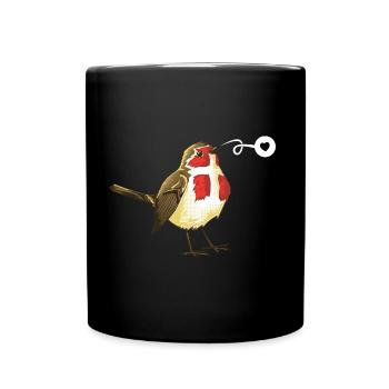 Rouge-gorge savoyard - Mug uni - noir - Devant