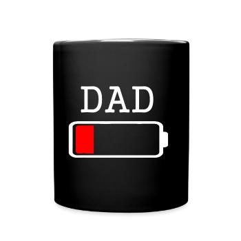 DAD Low Battery Energy T-Shirt BLACK LABELED - Full Colour Mug - black - Front