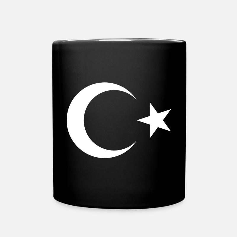 Turkey Flag Motif – Crescent Moon & Star – Powerful - Full Colour Mug - black
