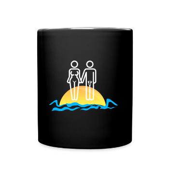 urlaub - Tasse einfarbig - Schwarz - Vorne