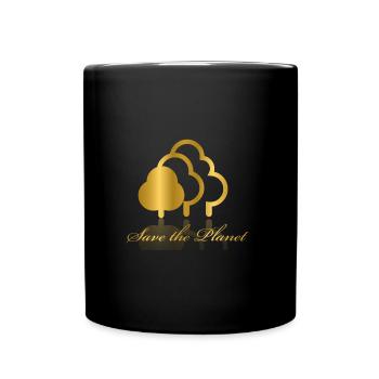 save the Planet - Tasse einfarbig - Schwarz - Vorne