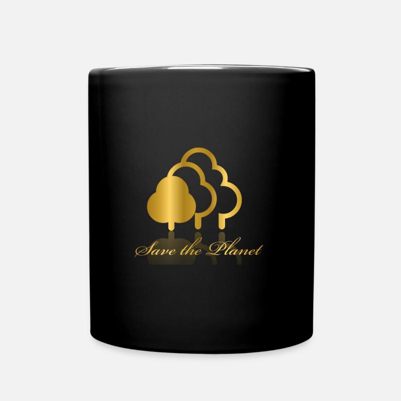 save the Planet - Full Colour Mug - black