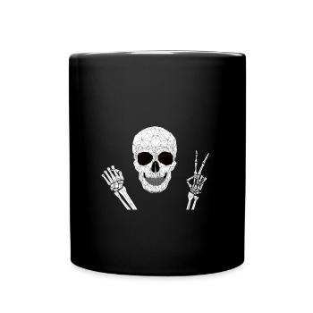 Peace Skull, skull - Full Colour Mug - black - Front