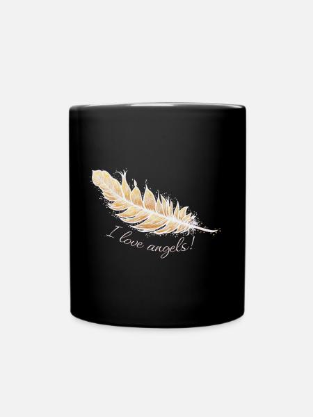 Angel feather Love - Sonja Ariel von Staden - Full Colour Mug - black