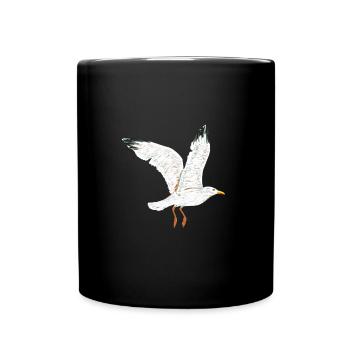 fliegende moewe vogel - Tasse einfarbig - Schwarz - Vorne