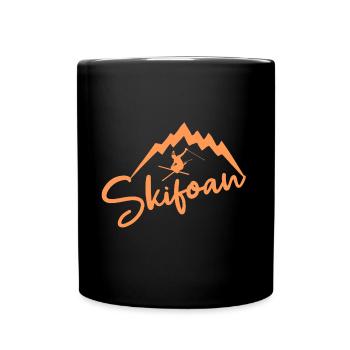 Skifahrer - Tasse einfarbig - Schwarz - Vorne