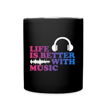 Music helps - Full Colour Mug - black - Front