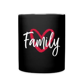 Family Herz I Partnerlook Eltern Kinder - Tasse einfarbig - Schwarz - Vorne