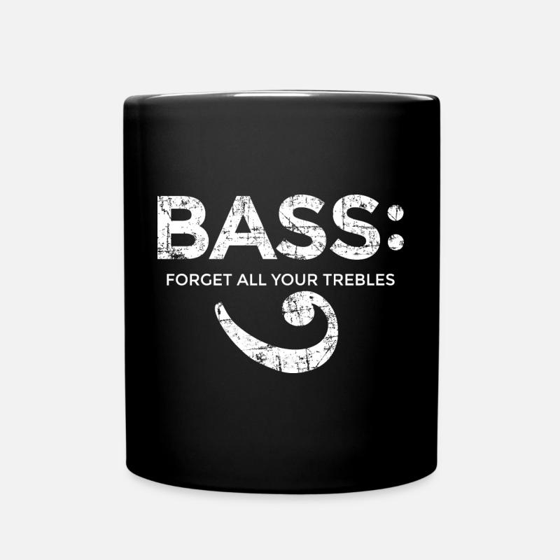 BASS - Forget all your trebles (Vintage/Weiß) - Tasse einfarbig - Schwarz