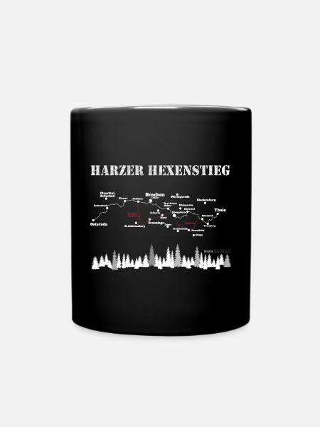 Harzer Hexenstieg - Tasse einfarbig - Schwarz