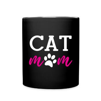 Cat Mom - Tasse einfarbig - Schwarz - Vorne