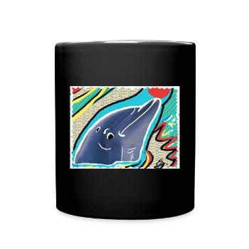 Eg Delfin I Tier I Foto I Zeichnung - Tasse einfarbig - Schwarz - Vorne