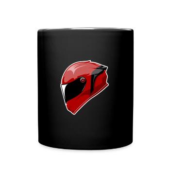 Motorcycle helmet Red - Full Colour Mug - black - Front
